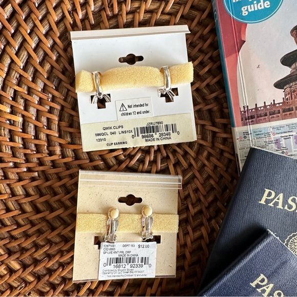 Clip Earrings Lot of 2 Pairs North Crest and Liz Claiborne New with Tags - Picture 2 of 5